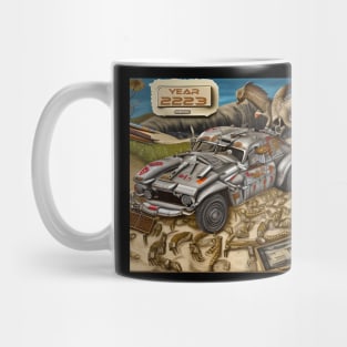 Future Earth - Year 2223 - Dinosaurs Replacing Electric Cars Mug